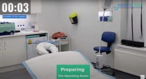 Preparing the operating room for a hair transplant