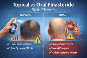 topical vs oral finasteride side effects